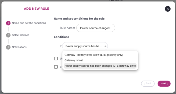 It is now possible to configure alerts based on gateway statuses