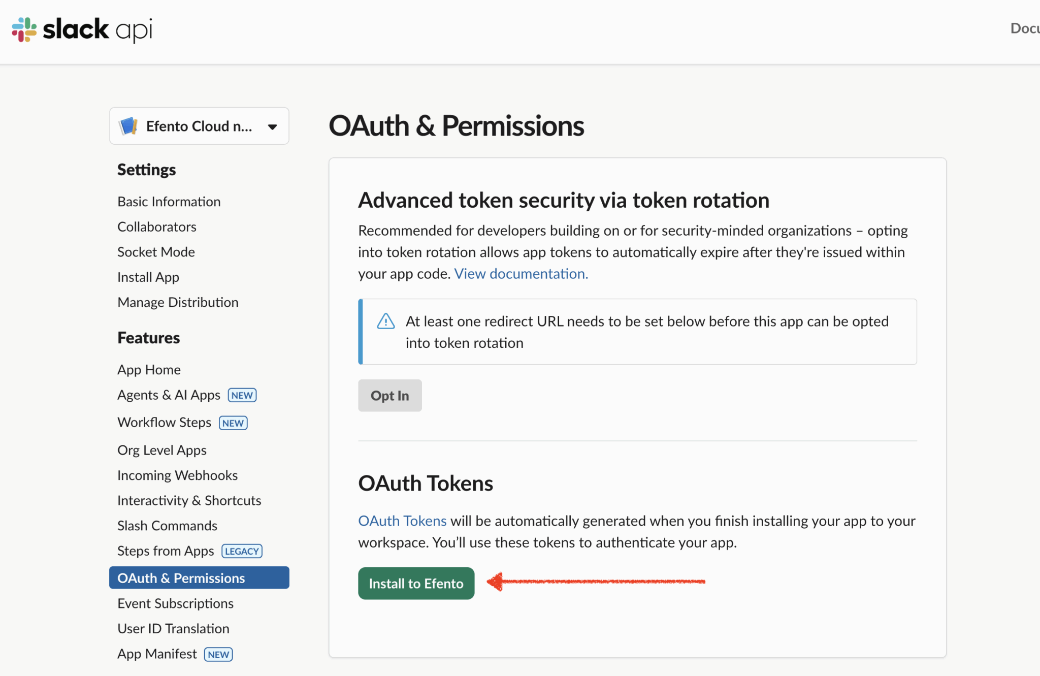 Efento Cloud - Slack integration - Efento